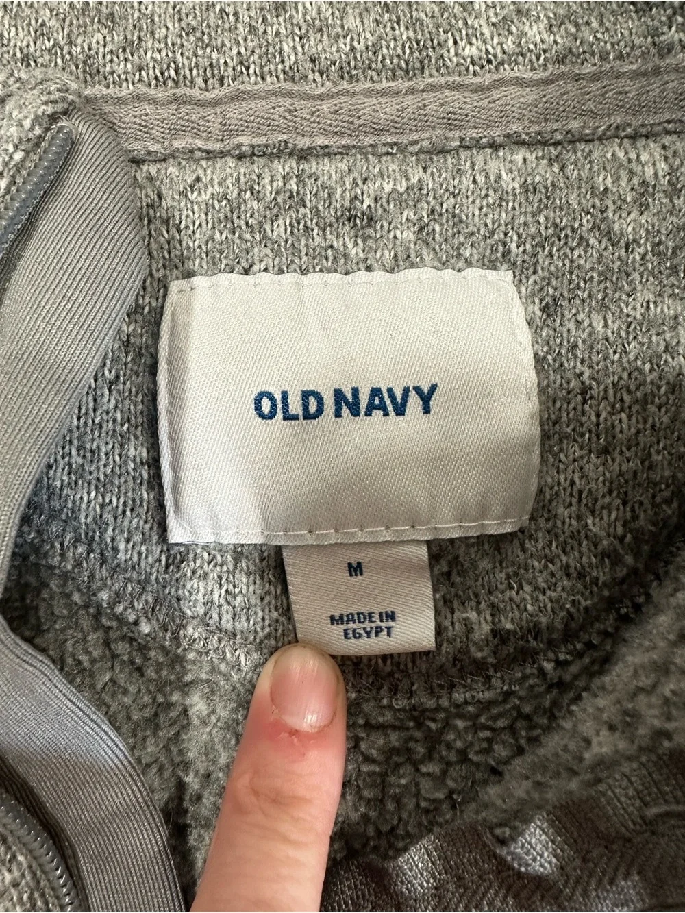 Old Navy Gray Sweater Fleece Full Zip Jacket Sherpa Lined Men’s Medium